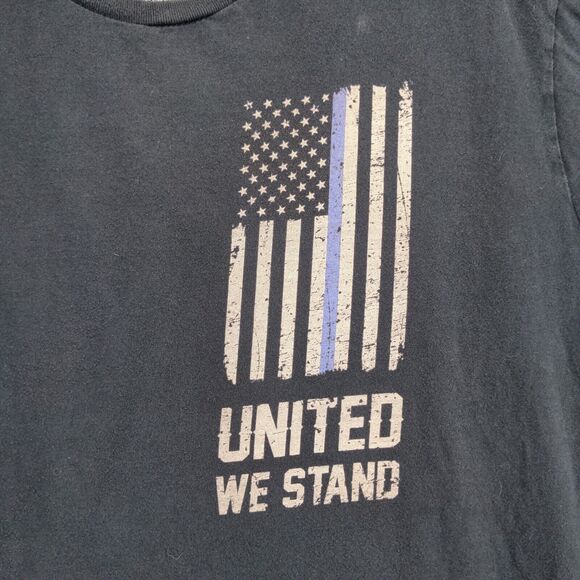 2AUSA T Shirt Mens Size XL Support Police Thin Blue Line Flag United We Stand - Picture 9 of 13
